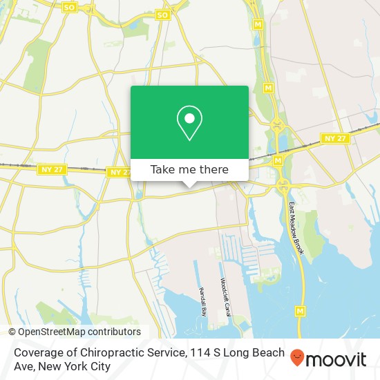 Mapa de Coverage of Chiropractic Service, 114 S Long Beach Ave