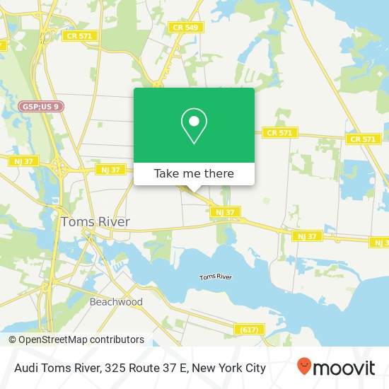 Audi Toms River, 325 Route 37 E map