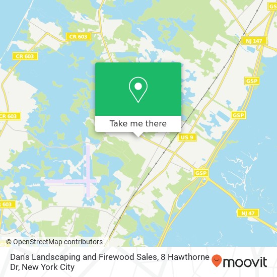 Mapa de Dan's Landscaping and Firewood Sales, 8 Hawthorne Dr