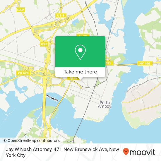 Jay W Nash Attorney, 471 New Brunswick Ave map