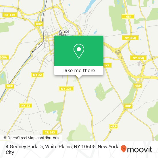 Mapa de 4 Gedney Park Dr, White Plains, NY 10605
