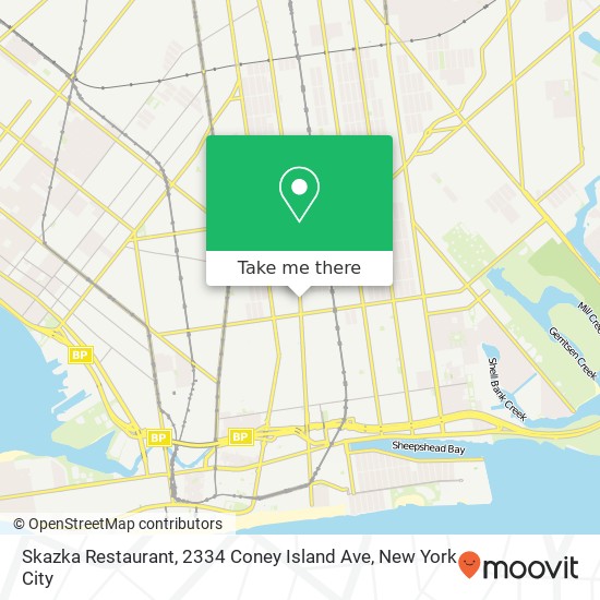 Mapa de Skazka Restaurant, 2334 Coney Island Ave