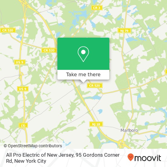 Mapa de All Pro Electric of New Jersey, 95 Gordons Corner Rd