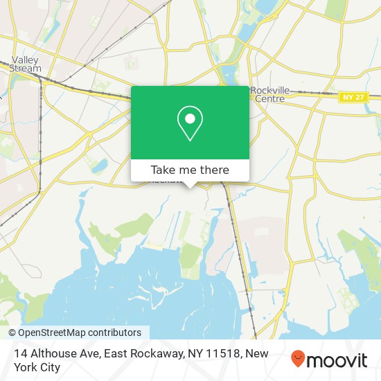Mapa de 14 Althouse Ave, East Rockaway, NY 11518