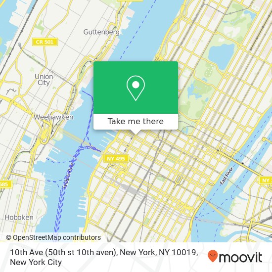 Mapa de 10th Ave (50th st 10th aven), New York, NY 10019