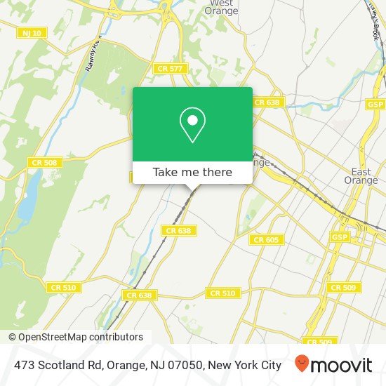 Mapa de 473 Scotland Rd, Orange, NJ 07050