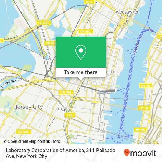 Laboratory Corporation of America, 311 Palisade Ave map