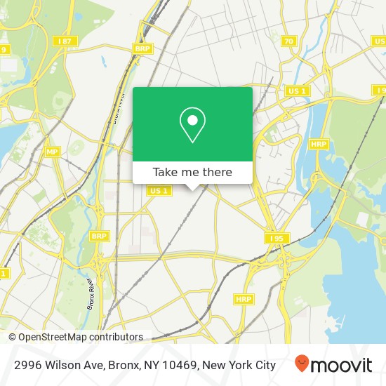 Mapa de 2996 Wilson Ave, Bronx, NY 10469