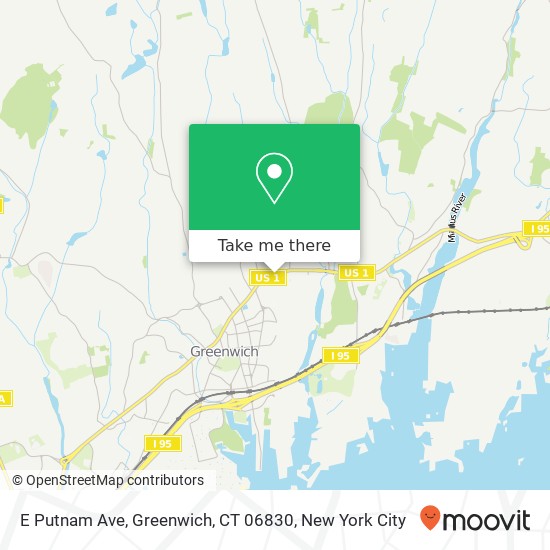 Mapa de E Putnam Ave, Greenwich, CT 06830