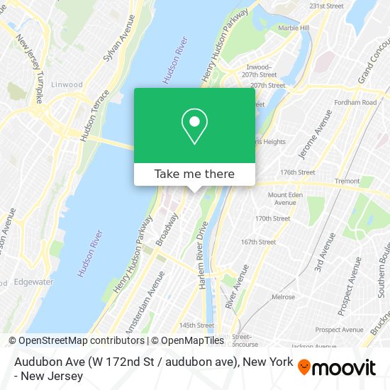 Mapa de Audubon Ave (W 172nd St / audubon ave)