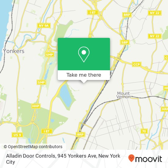 Mapa de Alladin Door Controls, 945 Yonkers Ave