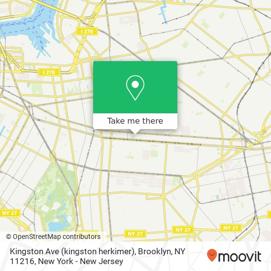 Mapa de Kingston Ave (kingston herkimer), Brooklyn, NY 11216