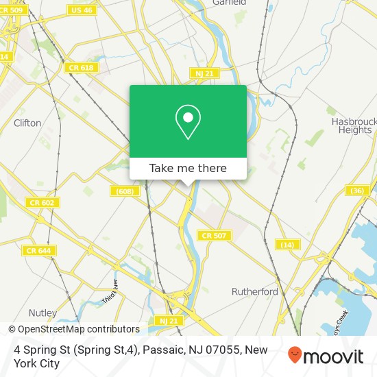 Mapa de 4 Spring St (Spring St,4), Passaic, NJ 07055