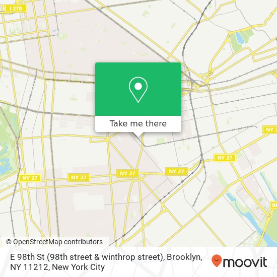 E 98th St (98th street & winthrop street), Brooklyn, NY 11212 map