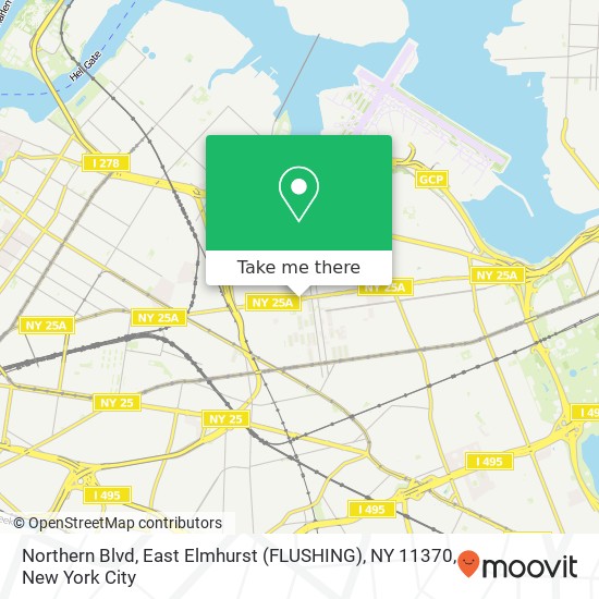 Northern Blvd, East Elmhurst (FLUSHING), NY 11370 map
