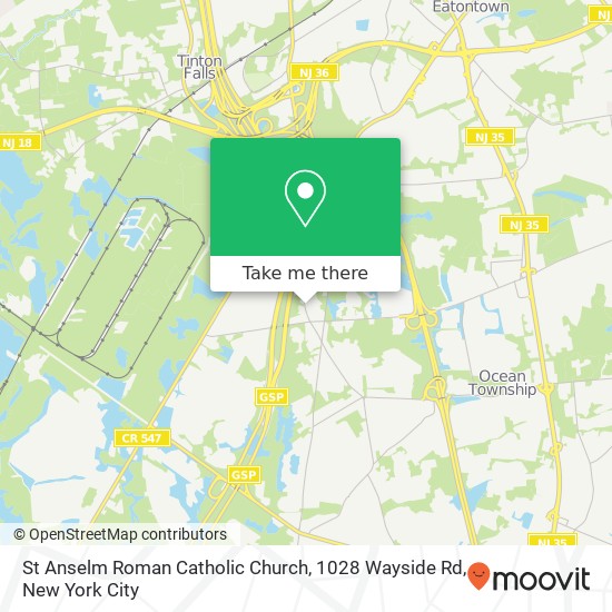 Mapa de St Anselm Roman Catholic Church, 1028 Wayside Rd