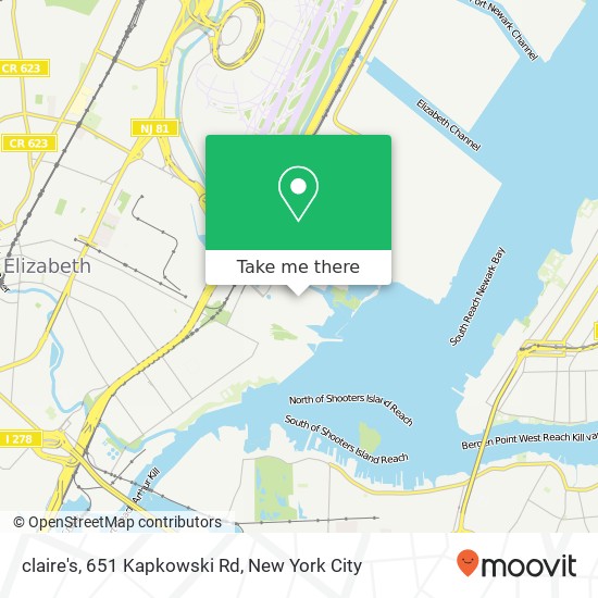 claire's, 651 Kapkowski Rd map