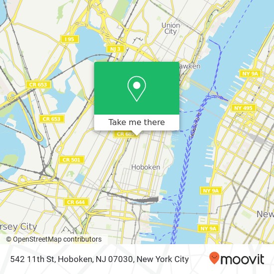 Mapa de 542 11th St, Hoboken, NJ 07030