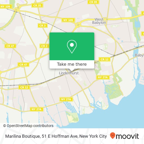 Mapa de Marilina Boutique, 51 E Hoffman Ave