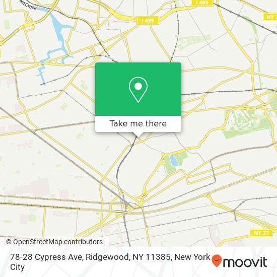 Mapa de 78-28 Cypress Ave, Ridgewood, NY 11385