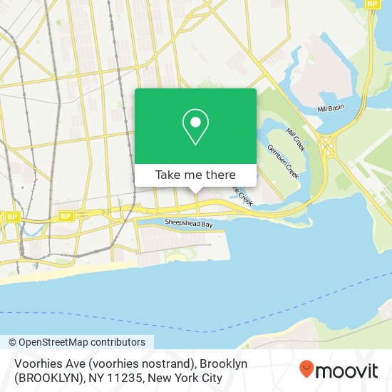 Mapa de Voorhies Ave (voorhies nostrand), Brooklyn (BROOKLYN), NY 11235