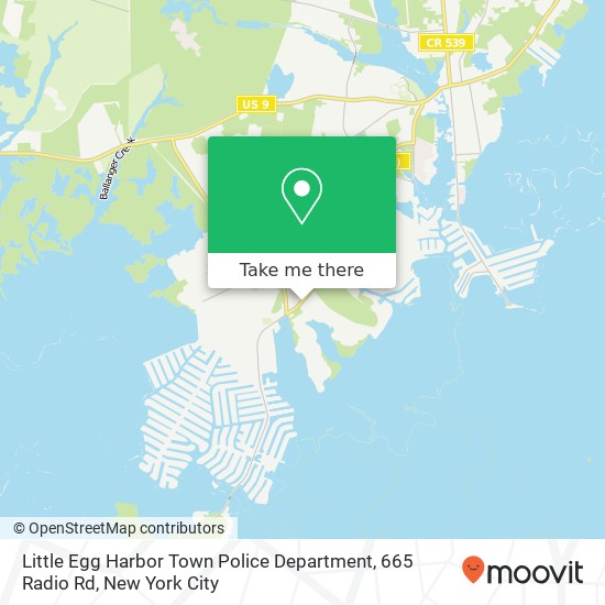 Little Egg Harbor Town Police Department, 665 Radio Rd map