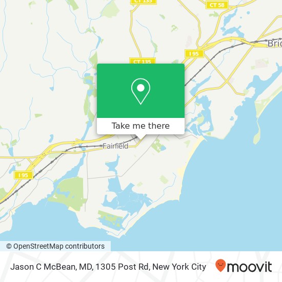 Jason C McBean, MD, 1305 Post Rd map