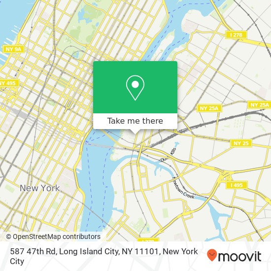 Mapa de 587 47th Rd, Long Island City, NY 11101
