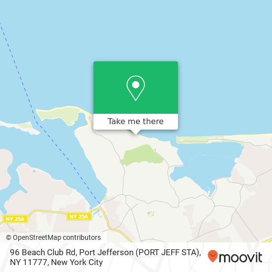 Mapa de 96 Beach Club Rd, Port Jefferson (PORT JEFF STA), NY 11777
