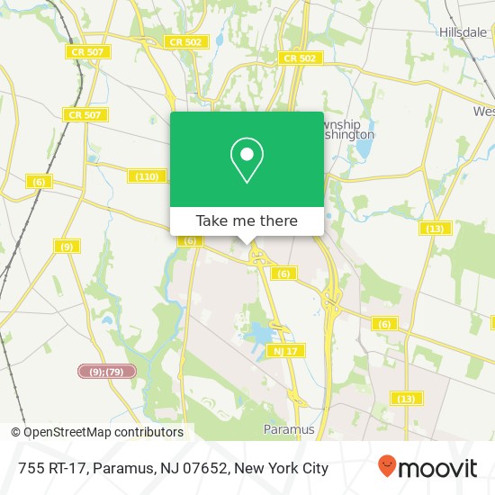 Mapa de 755 RT-17, Paramus, NJ 07652