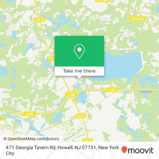 Mapa de 471 Georgia Tavern Rd, Howell, NJ 07731