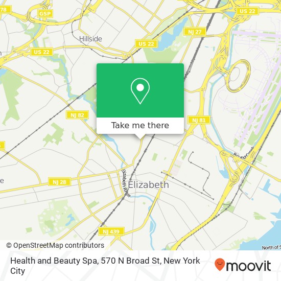 Mapa de Health and Beauty Spa, 570 N Broad St