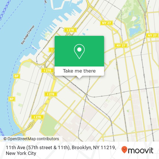 Mapa de 11th Ave (57th street & 11th), Brooklyn, NY 11219