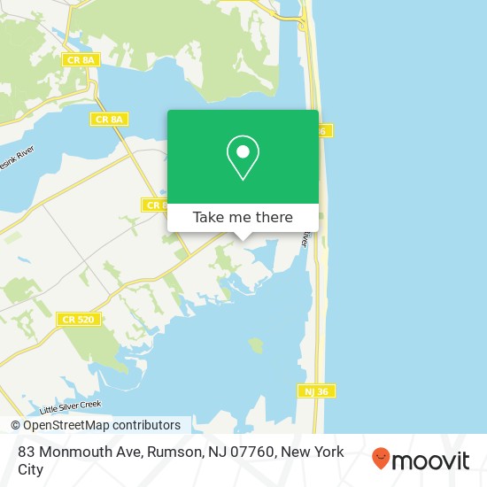 Mapa de 83 Monmouth Ave, Rumson, NJ 07760