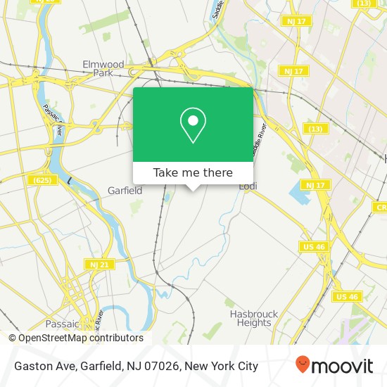 Gaston Ave, Garfield, NJ 07026 map
