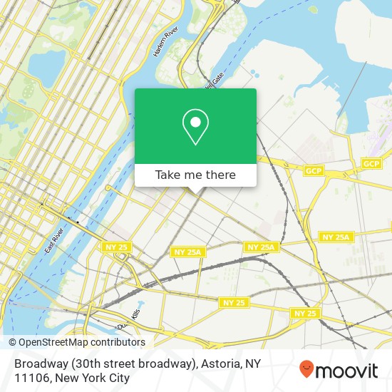 Mapa de Broadway (30th street broadway), Astoria, NY 11106