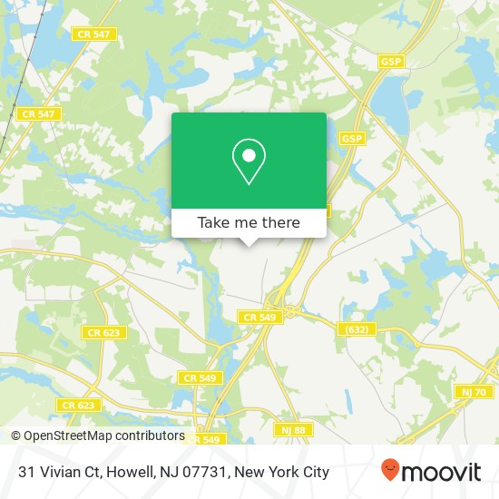 Mapa de 31 Vivian Ct, Howell, NJ 07731