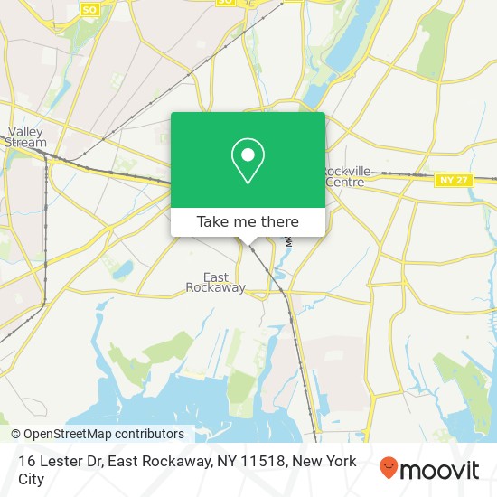 Mapa de 16 Lester Dr, East Rockaway, NY 11518
