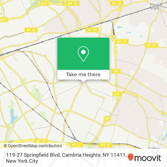 Mapa de 119-27 Springfield Blvd, Cambria Heights, NY 11411