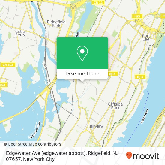 Mapa de Edgewater Ave (edgewater abbott), Ridgefield, NJ 07657