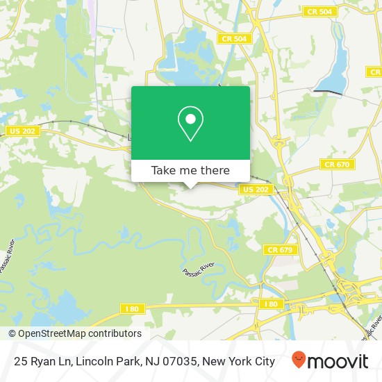 Mapa de 25 Ryan Ln, Lincoln Park, NJ 07035