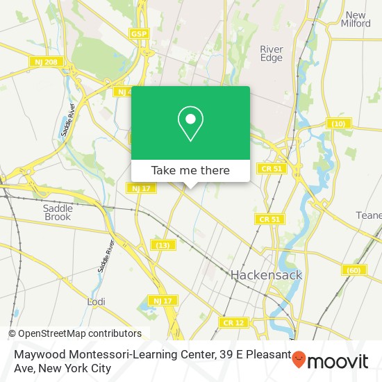 Mapa de Maywood Montessori-Learning Center, 39 E Pleasant Ave
