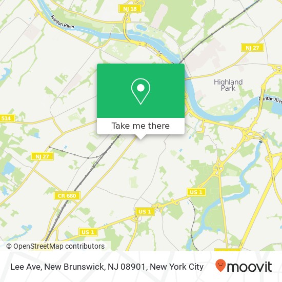 Mapa de Lee Ave, New Brunswick, NJ 08901