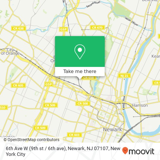 6th Ave W (9th st / 6th ave), Newark, NJ 07107 map