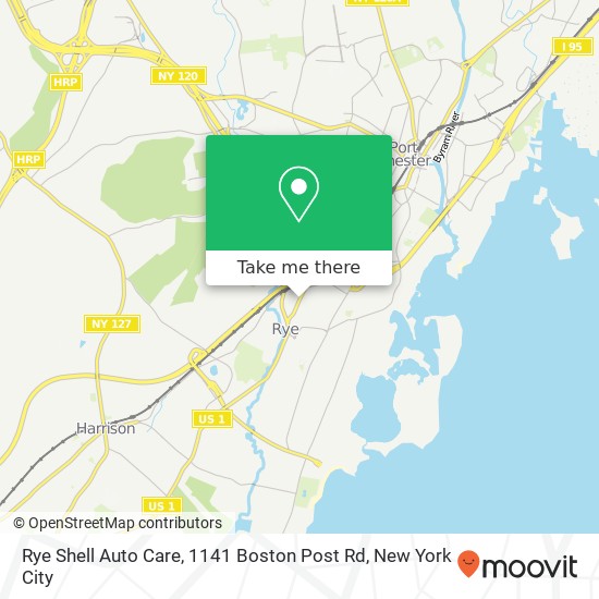 Mapa de Rye Shell Auto Care, 1141 Boston Post Rd