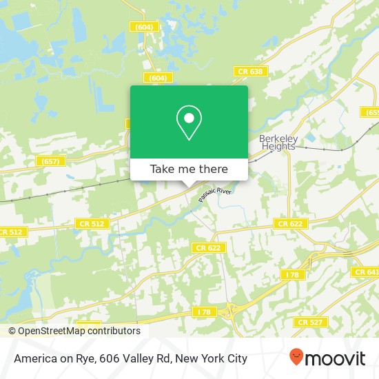 Mapa de America on Rye, 606 Valley Rd