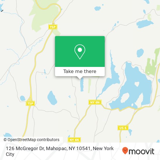 Mapa de 126 McGregor Dr, Mahopac, NY 10541