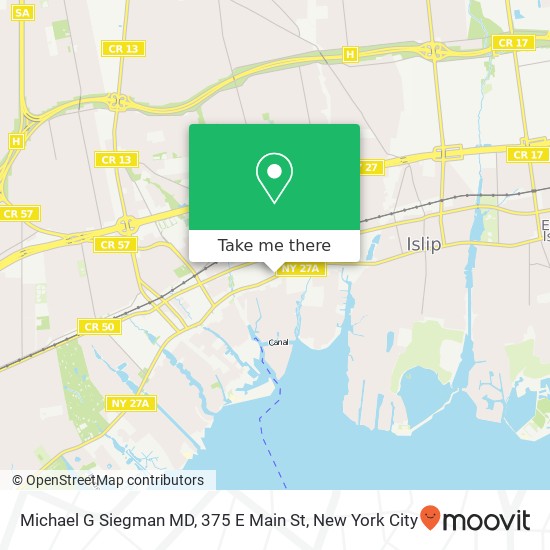 Mapa de Michael G Siegman MD, 375 E Main St