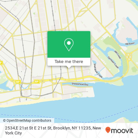 Mapa de 2534,E 21st St E 21st St, Brooklyn, NY 11235
