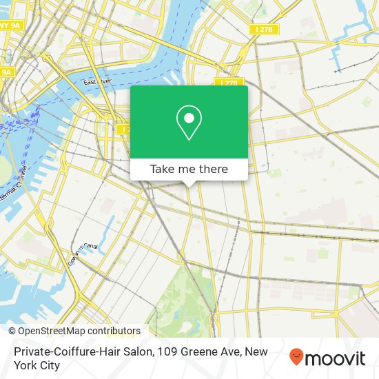 Private-Coiffure-Hair Salon, 109 Greene Ave map